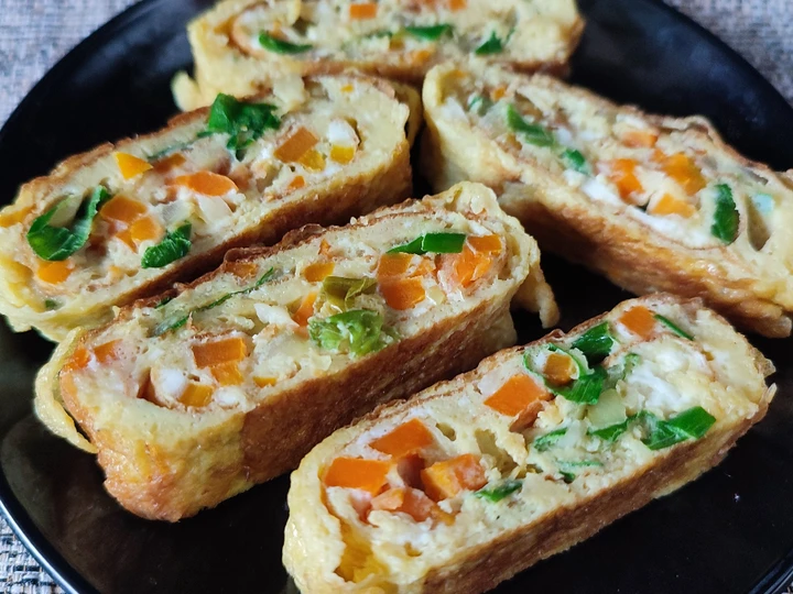 Langkah Gampang Membikin Resep Gyeran Mari / Telur Dadar Gulung Sayur Korea yang Uenak Anti Ribet, Bikin Ngiler