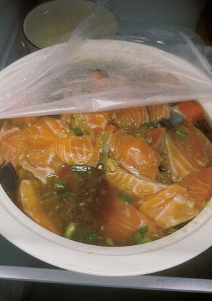 Hình của món Cách làm hải sản ngâm/chan sốt kiểu ít cay.
