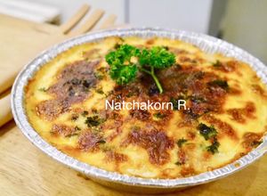 รูปของ Baked Spinach with Cheese (Italian) ผักโขมอบชีส