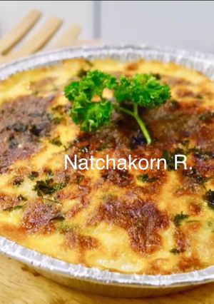 รูปของ Baked Spinach with Cheese (Italian) ผักโขมอบชีส