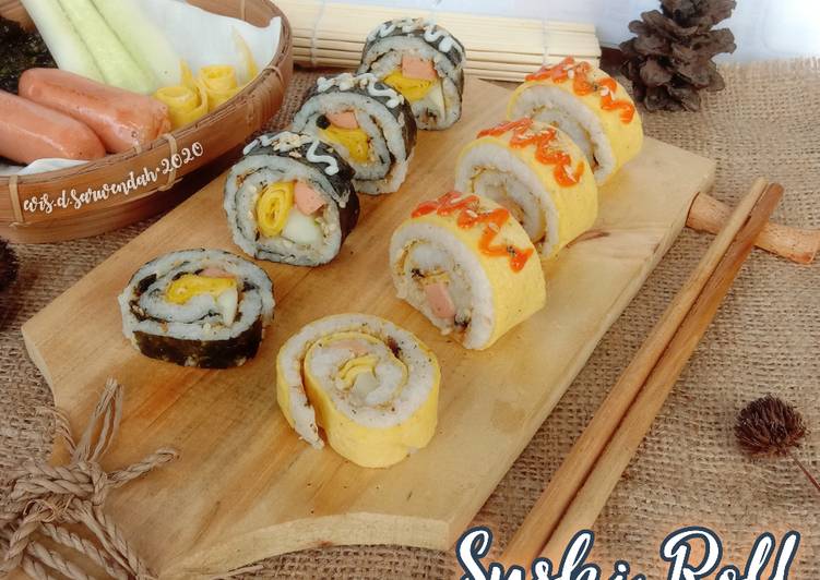 Bagaimana Membuat Sushi Roll (Sossis, Telur &amp; Timun), Enak