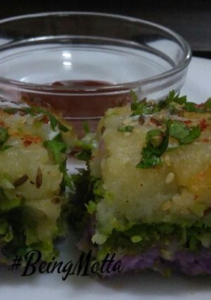 A picture of Baked Purple yam-Potato Handvo.