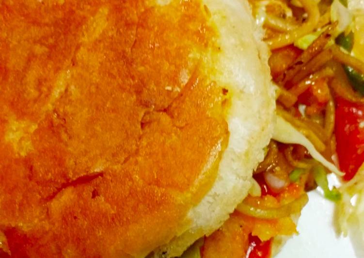 Easiest Way to Make Ultimate Veg Noodel Burger