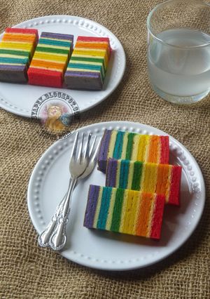 Gambar Kek Lapis Aiskrim Pelangi Cheese
