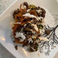 A picture of Mongolian Beef.