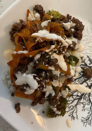 A picture of Mongolian Beef.