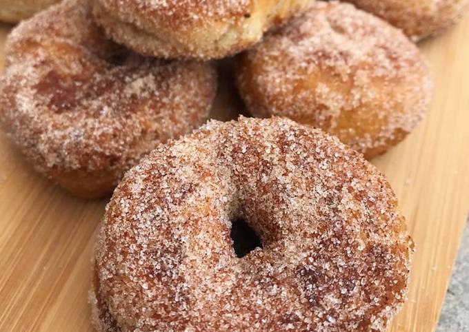 Langkah Mudah untuk Menyiapkan Quick Cinnamon Sugar Doughnuts (Egg &amp; Dairy Free &amp; No Yeast) Anti Gagal