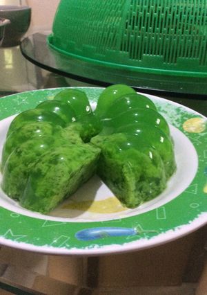 Foto resep Puding lumut hijau pandan