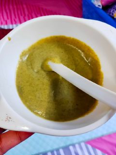 Foto resep Mpasi 6m | nasi, wortel, tempe, daun singkong