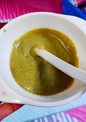 Foto resep Mpasi 6m | nasi, wortel, tempe, daun singkong