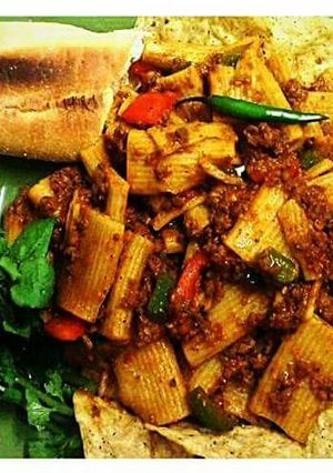 A picture of Ziti Ground Beef.