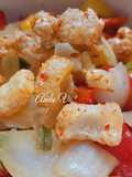 Ớt chuông xào trộn bóng bì chiên giòn