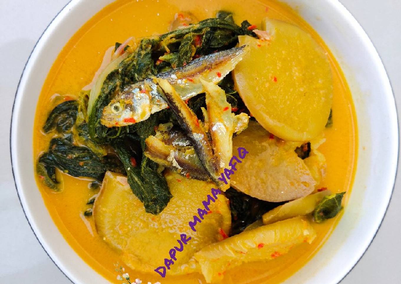 Gulai jengkol+daun ubi+ikan tamban