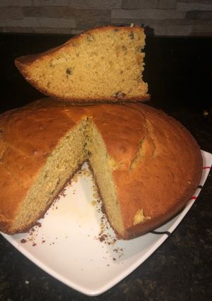 Una foto de Torta de vainilla con granola