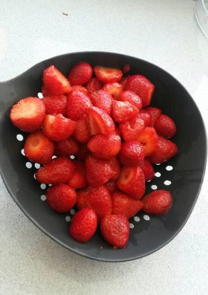 Una foto de Mousse frutillas