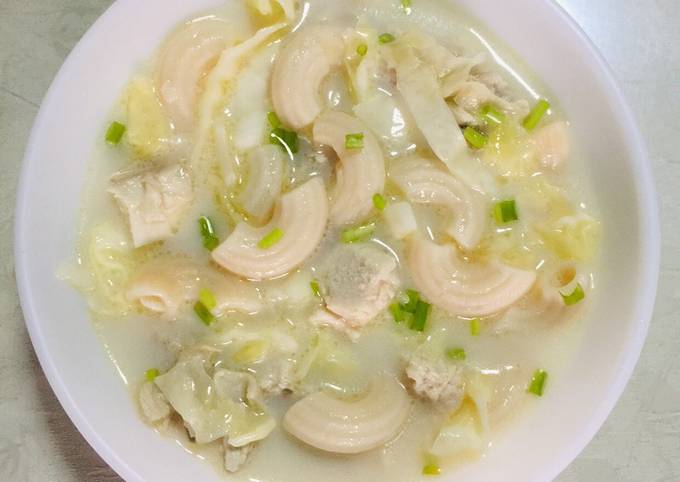 Easiest Way to Prepare Super Quick Homemade Chicken Macaroni Cream Soup (Sopas)