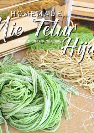Foto resep HOMEMADE MIE TELUR HIJAU (PAKE SAWI)