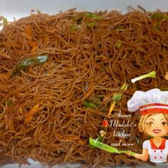 A picture of Brown spaghetti.
