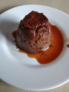 Una foto de Flan de chocolate sojado
