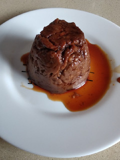Una foto de Flan de chocolate sojado