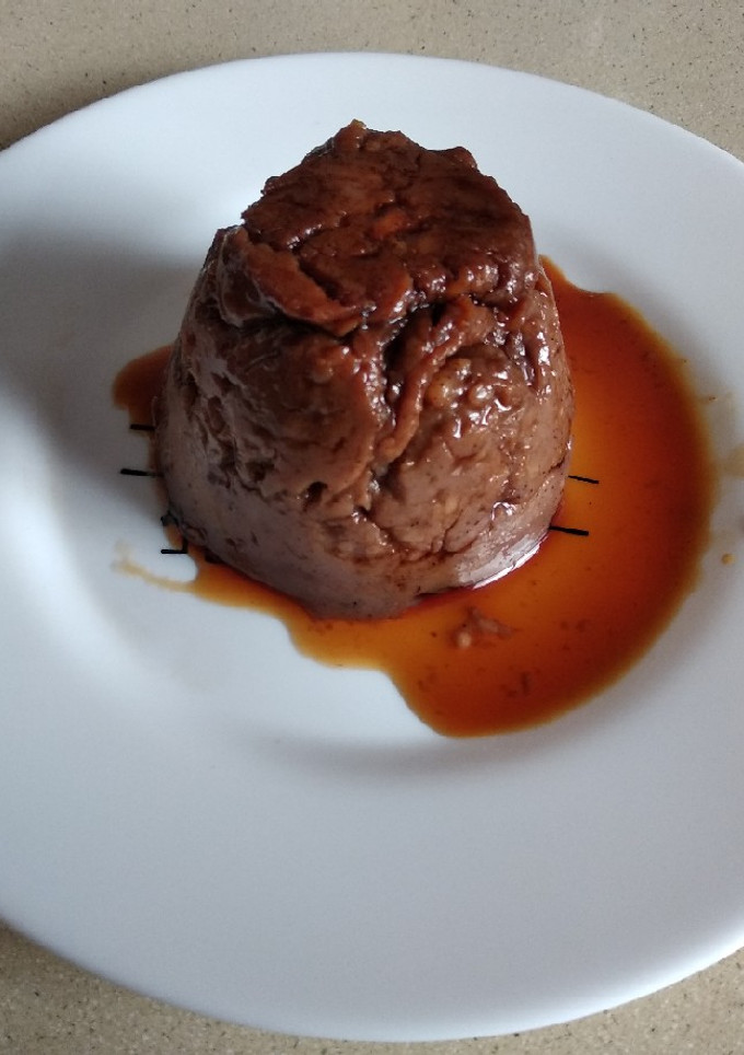 Una foto de Flan de chocolate sojado