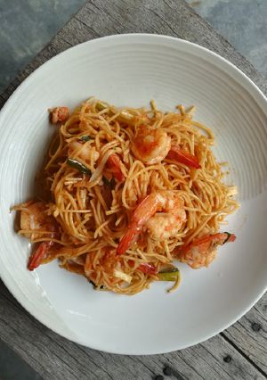 รูปของ ผัดหมี่ฮ่องกงมันกุ้ง#จานนี้ดีกินแล้วรวย