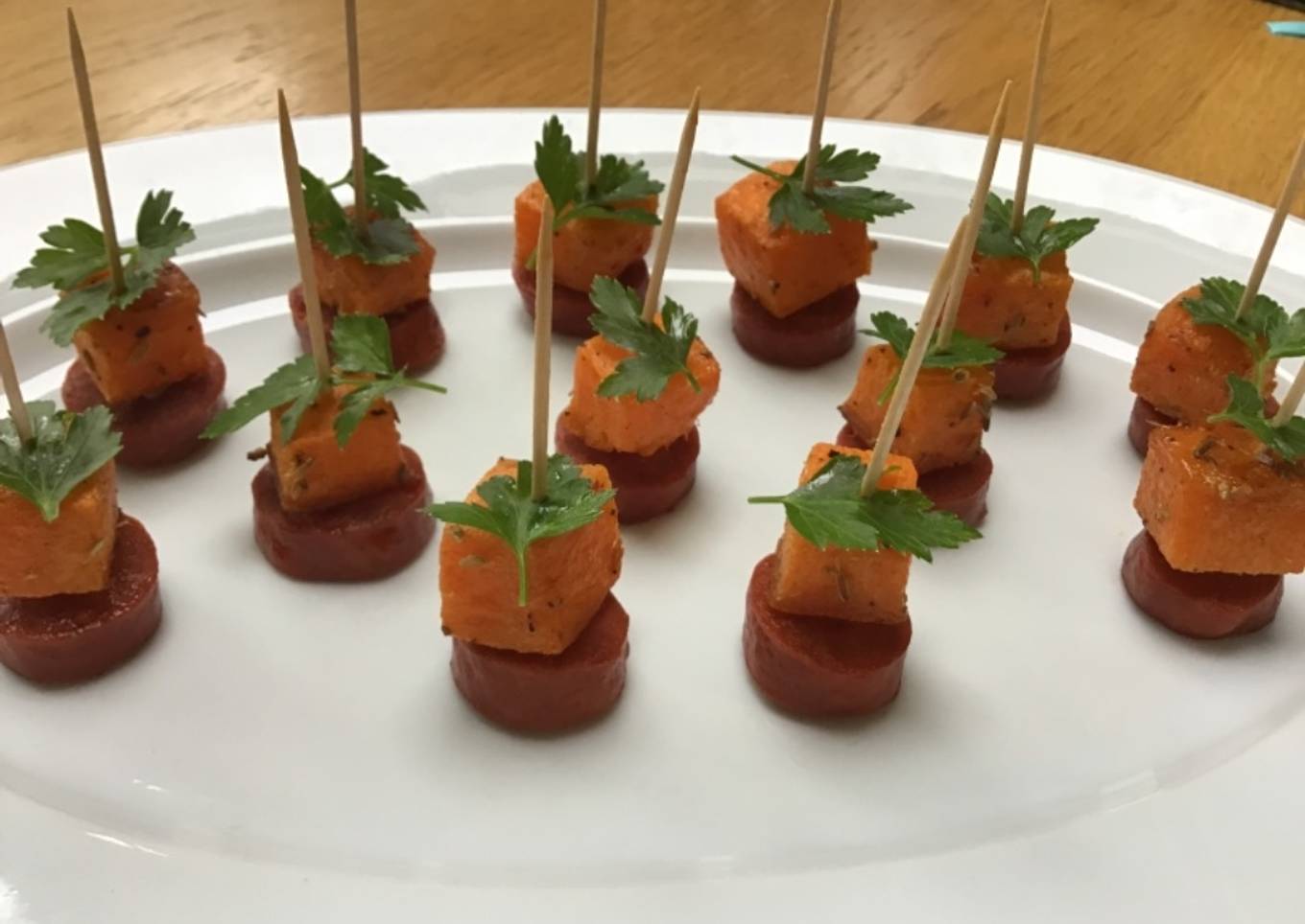 Butternut squash & chorizo canape