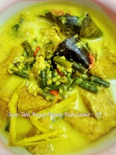 Foto resep Sayur Tahu Kacang Panjang Kuah Santan