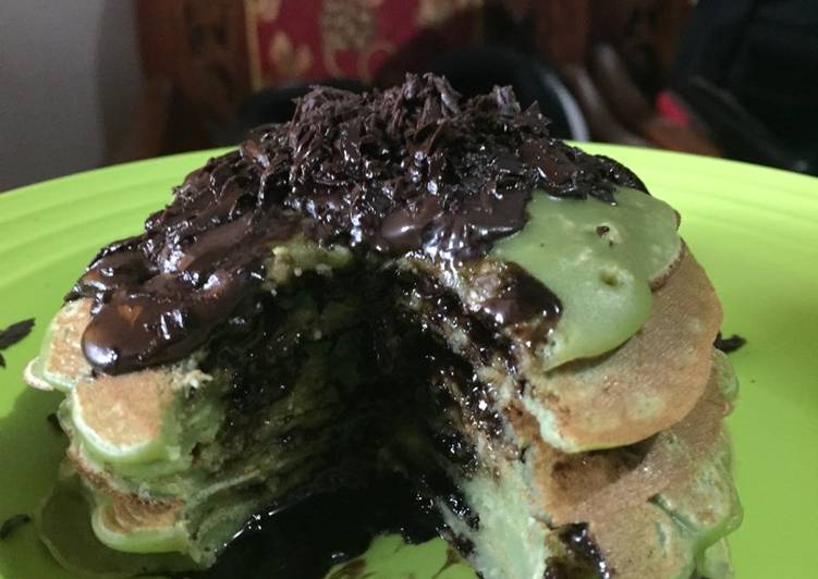 Cara memasak Pancake choco melt  yang Lezat Sekali