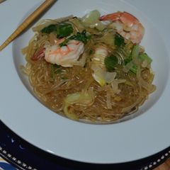 A picture of Glass Noodles with Shrimp & Bok choy.