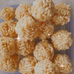 A picture of Murmura Ladoos - Puffed Rice Ladoos 😍.