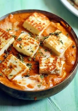 A picture of Indian style butter paneer homemade.