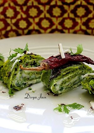 A picture of Spinach Dhokla Roll Ups.