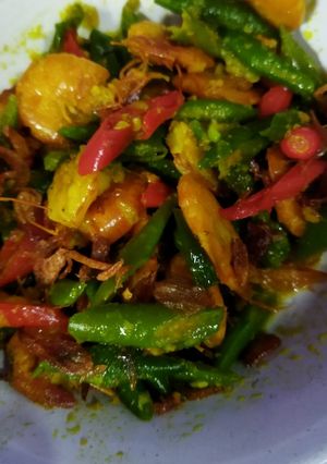 Foto resep Udang buncis bumbu kuning