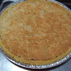A picture of Tarta de dulce de leche y coco.