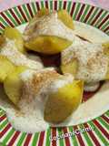 Manzanas asadas con crema de queso dulce y canela