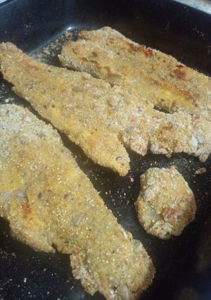 Una foto de Mis milanesas de merluza al horno ! Sequitas y sabrosas