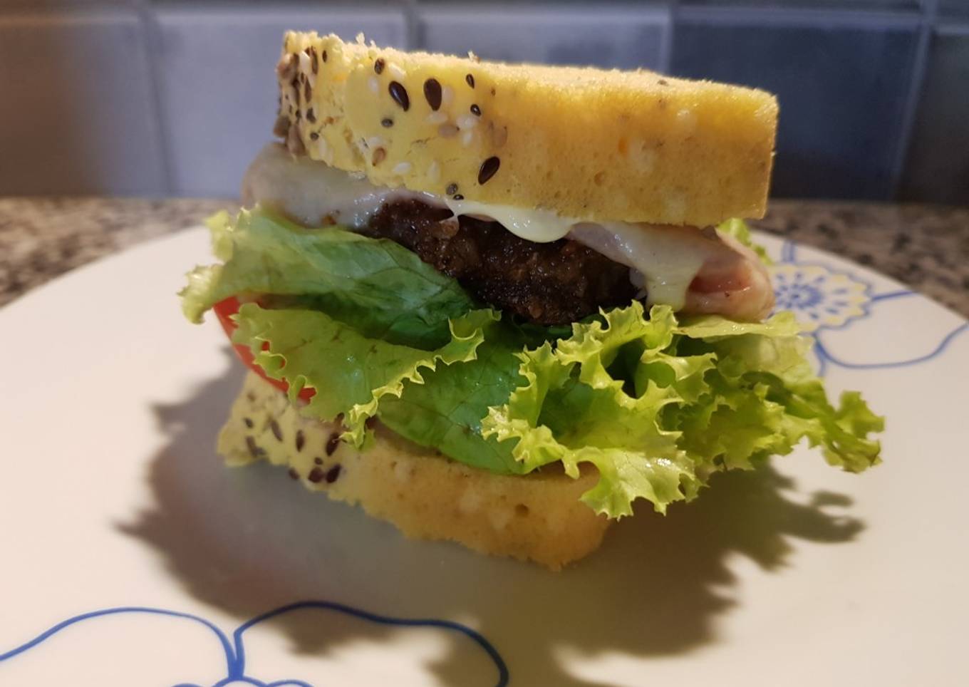 Hamburguesa completa al pan sin gluten 100% casero