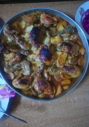 صورة لوصفة صينية دجاج وبطاطا بالفرن
