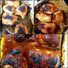 A picture of My 3 different marinated chicken thighs. 👩‍🍳.