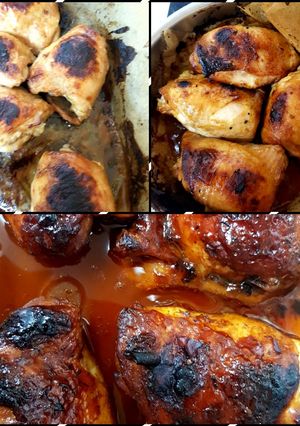 A picture of My 3 different marinated chicken thighs. 👩‍🍳.