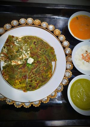 A picture of Palak Paneer Paratha.