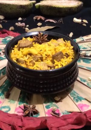 A picture of Kathal Pulao.