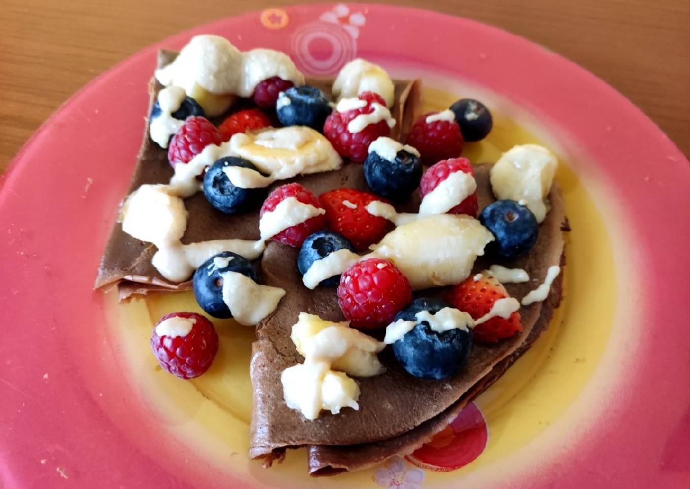 Crepes de chocolate integrales (saludables, sin azúcar)