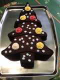 Gâteau sapin chocolat noir et amandes
