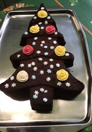 Une photo de Gâteau sapin chocolat noir et amandes