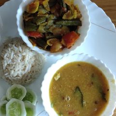 Dinner onion and lady fingers Sabzi A picture of Dinner onion and lady fingers Sabzi.