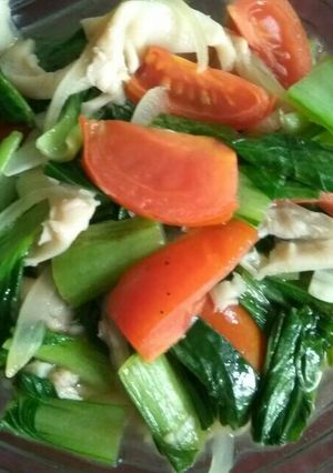 Foto resep Cah pokcoy jamur tiram