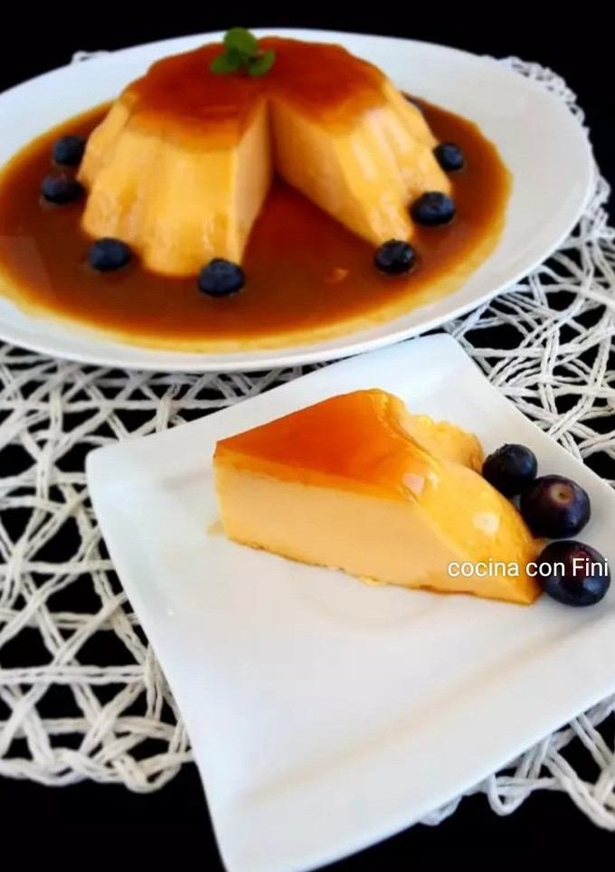 Una foto de Flan de naranja sin horno