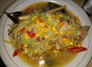 Foto resep Tumis labuh siam + jagung manis